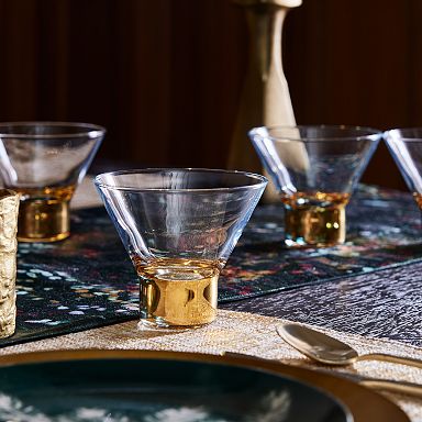 Set Of Two Gold Rimmed Cocktail Glasses - The Forest & Co.