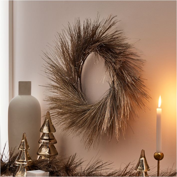 Light-Up Pine Needle Wreath | West Elm