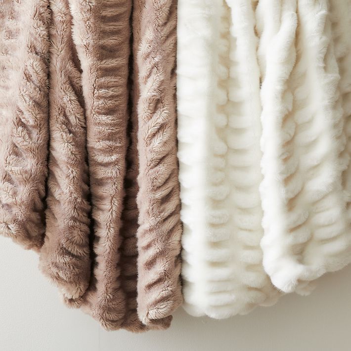 Faux Fur Cascade Throw | West Elm