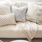 Embroidered Metallic Blocks Pillow Cover | West Elm