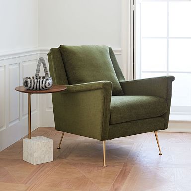 West elm boucle online chair