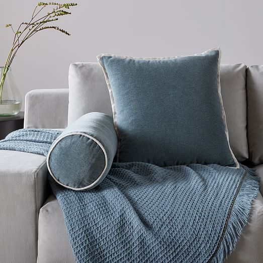 Classic Cotton Velvet Bolster Pillow West Elm