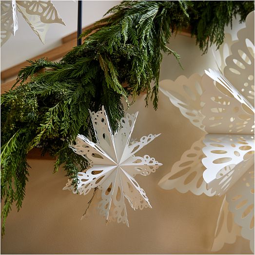 Large Paper Snowflake Ornaments (Set of 3) | West Elm