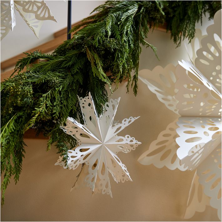 Large Paper Snowflake Ornaments (Set of 3)