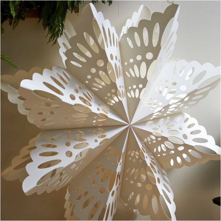 Large Paper Snowflake Ornaments (Set of 3) | West Elm