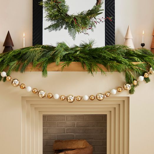 Glass Gold Ball Garland | West Elm