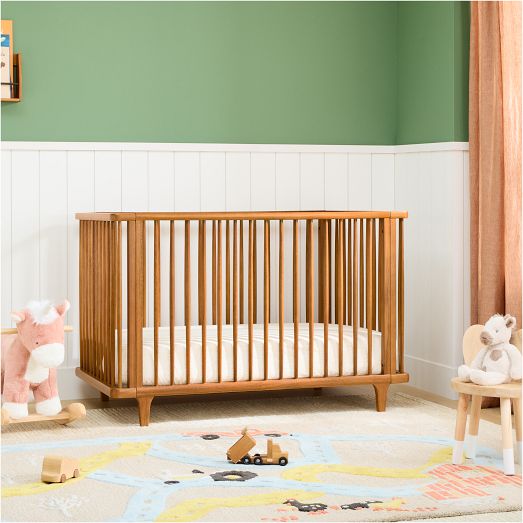 Mid-Century Convertible Baby Crib - Acorn