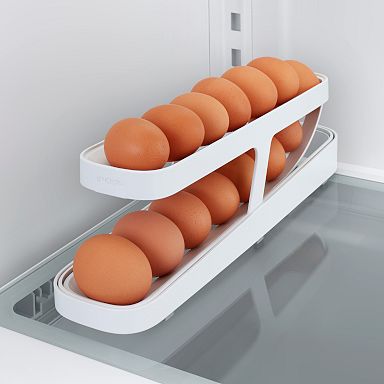 2 Pack Ceramic Half Dozen Egg Tray Holder for Countertop