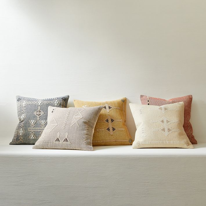 Set of 4 Pillow Covers Handwoven Boho Decorative Throw Pillows