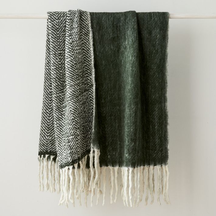 Brushed Herringbone Throw West Elm