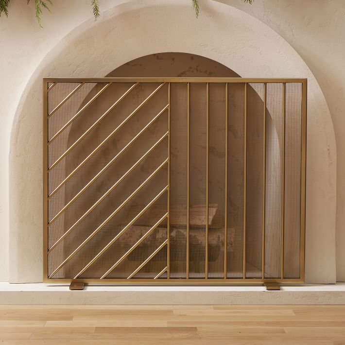 Parallel Lines Fireplace Screen