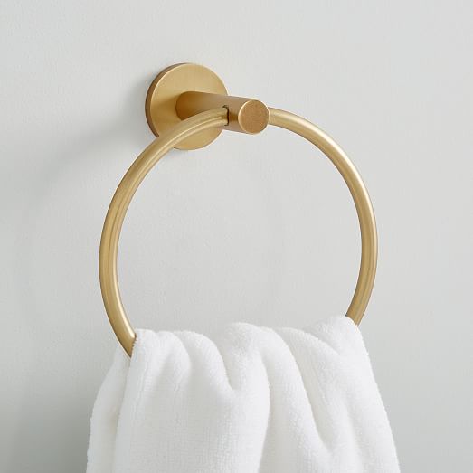 Modern Overhang Bath Hardware Brass, Bathroom Hardware West Elm