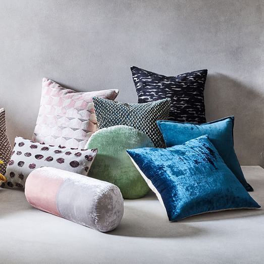 Lush Velvet Bolster Pillow West Elm