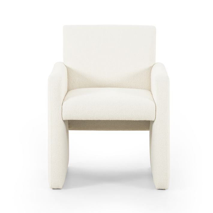 Lofted Boucle Upholstered Dining Arm Chair | West Elm