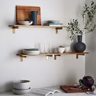 Linear Raw Mango Wood Wall Shelves with Jordan Brackets | West Elm