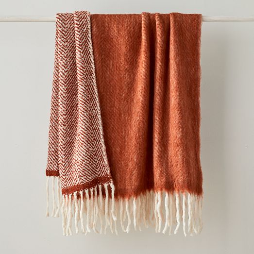 Brushed Herringbone Throw West Elm