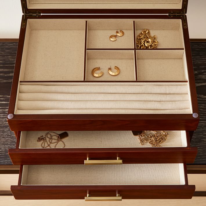 Mid-Century Acorn Wood Jewelry Boxes