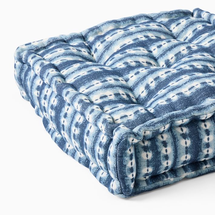 Shibori Dyed Indoor/Outdoor Floor Cushion West Elm