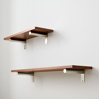 brushed nickel shelf