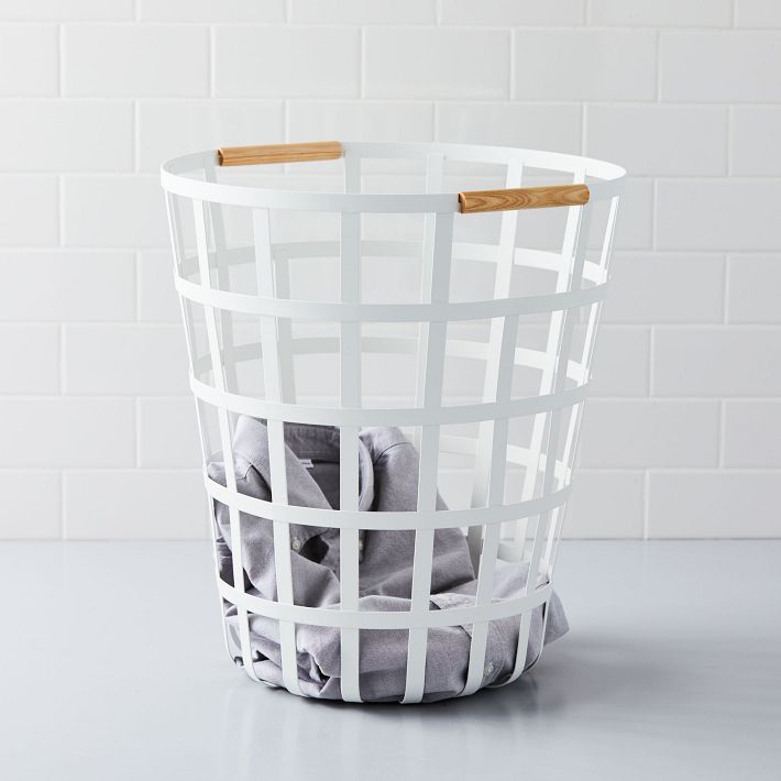 Yamazaki Wood Handle Metal Baskets West Elm