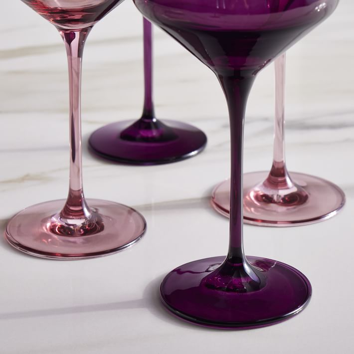 Glamorous Vintage Wine Glass Eclectic Pair