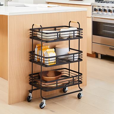 mDesign Metal Farmhouse Kitchen Cabinet Drawer Organizer Basket, 4