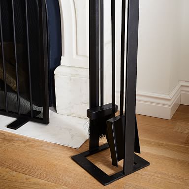 Industrial Fireplace Tools - Black