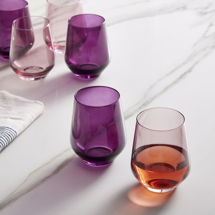 Estelle Colored Wine Stemless Glasses - Set of 2 {Iridescent}