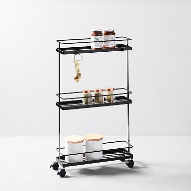 Yamazaki Home 3-Tier Storage Shelf, Steel & Wood, 2 Colors on Food52