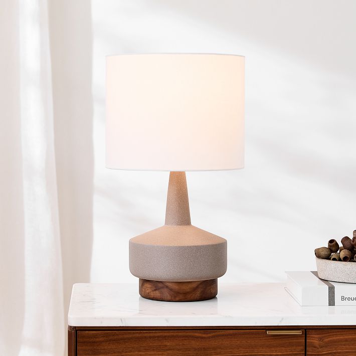 Wood &amp; Ceramic Table Lamp (22&quot;)