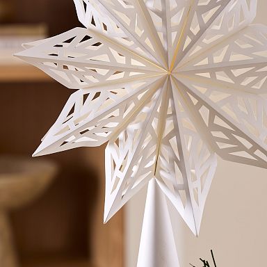 9” Frosted White Snowflake Tree Topper - Decorator's Warehouse