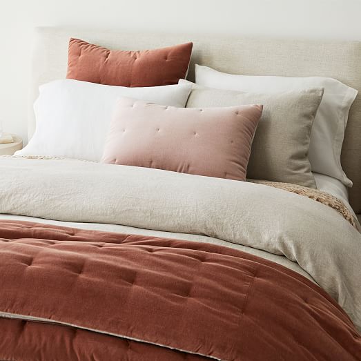 Classic Cotton Velvet Tack Stitch Quilt & Shams | West Elm