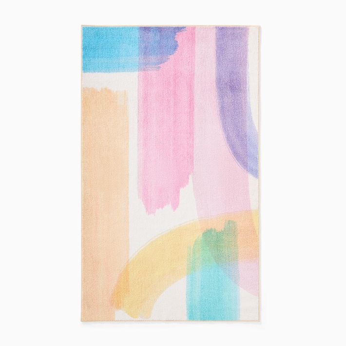 Watercolor Brushstrokes Machine Washable Rug West Elm