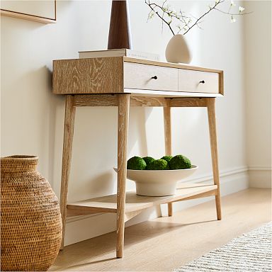 West Elm Inspired Console Table Real Wood Entryway Table 