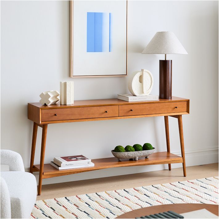 Elm console outlet table