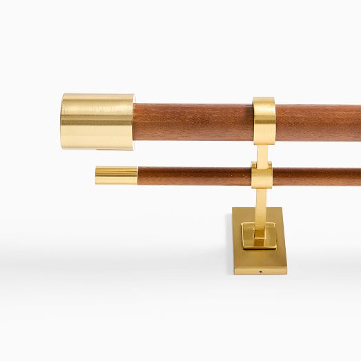 Mid-Century Double Rod - Wood/Brass | West Elm