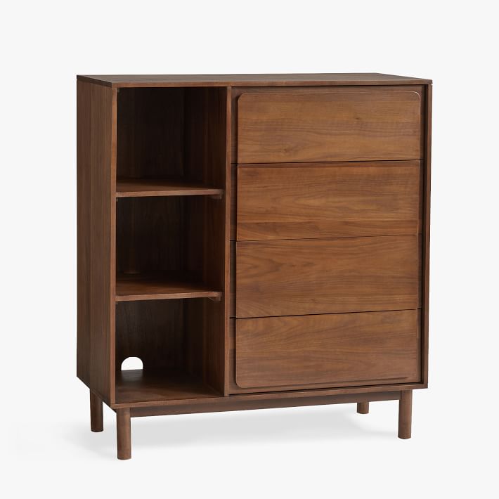 Buy Jett 4-Drawer Wooden Chest Of Drawers (Walnut Finish) at 44