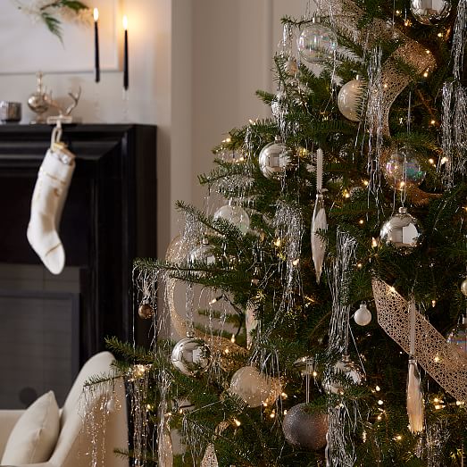 Silver Glass Ball Ornaments (Set of 9) West Elm