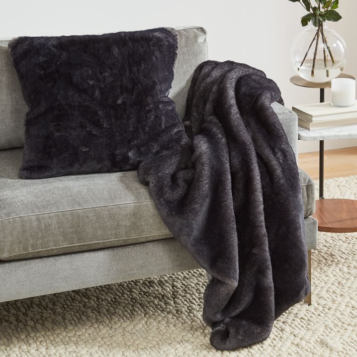 Faux Fur Chinchilla Throw West Elm