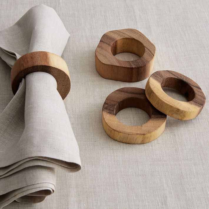 Wood Slice Napkin Rings (Set of 4)