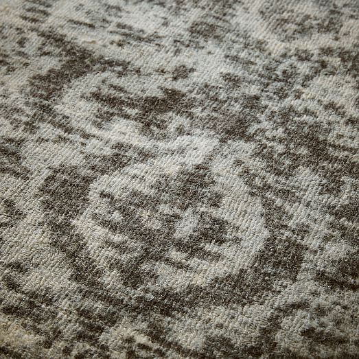 Distressed Arabesque Wool Rug | West Elm