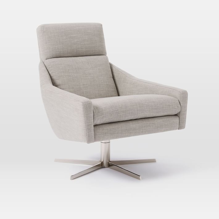 West elm austin leather swivel online chair