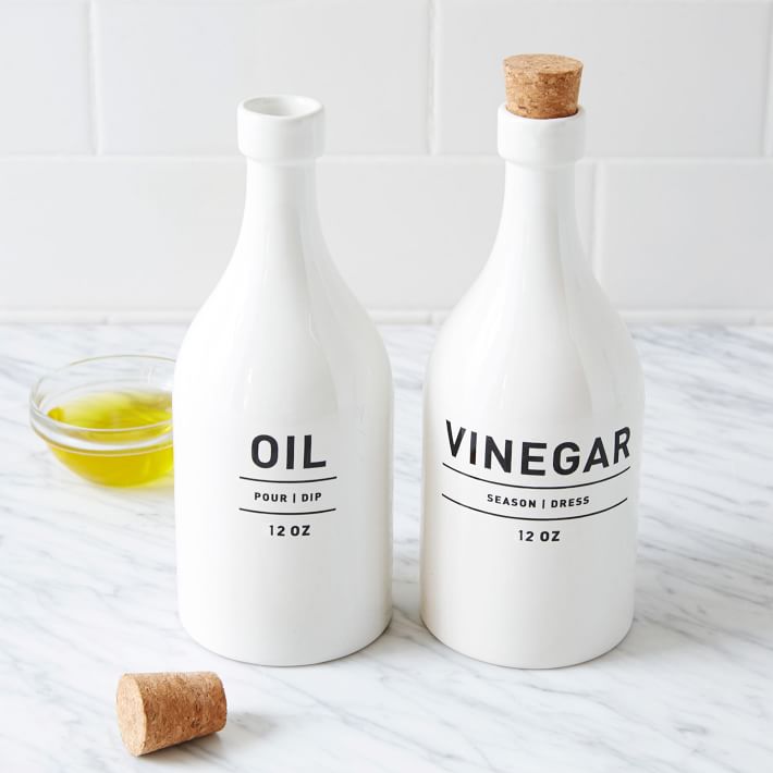Utility Stoneware Oil &amp; Vinegar Dispensers (Set of 2)