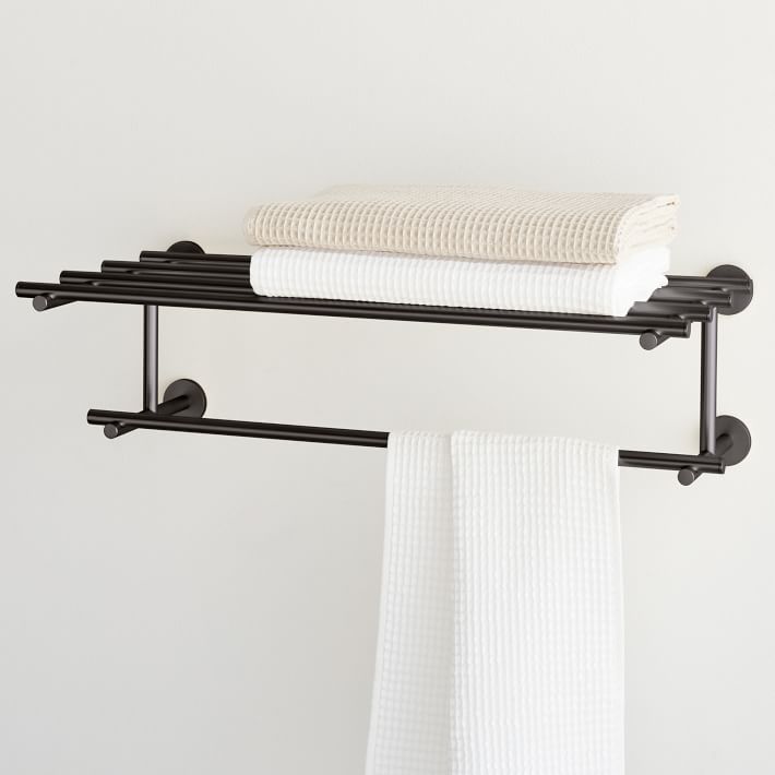 Modern Overhang Bathroom Hardware - Matte Black