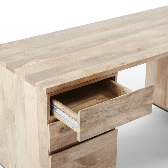 Wood Rustic Desk With Drawers Irondale Modular Desk – LOOMLAN