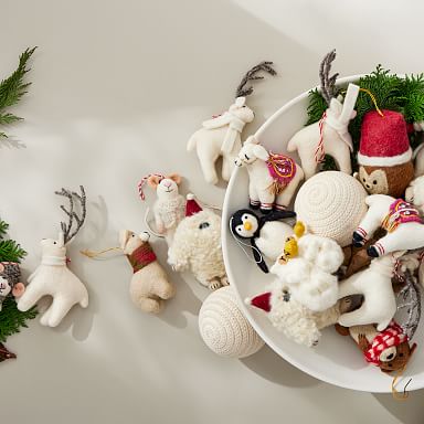 Yeti Felt Baubles - West Elm UK