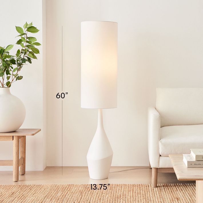 Asymmetry Ceramic Floor Lamp - White | West Elm