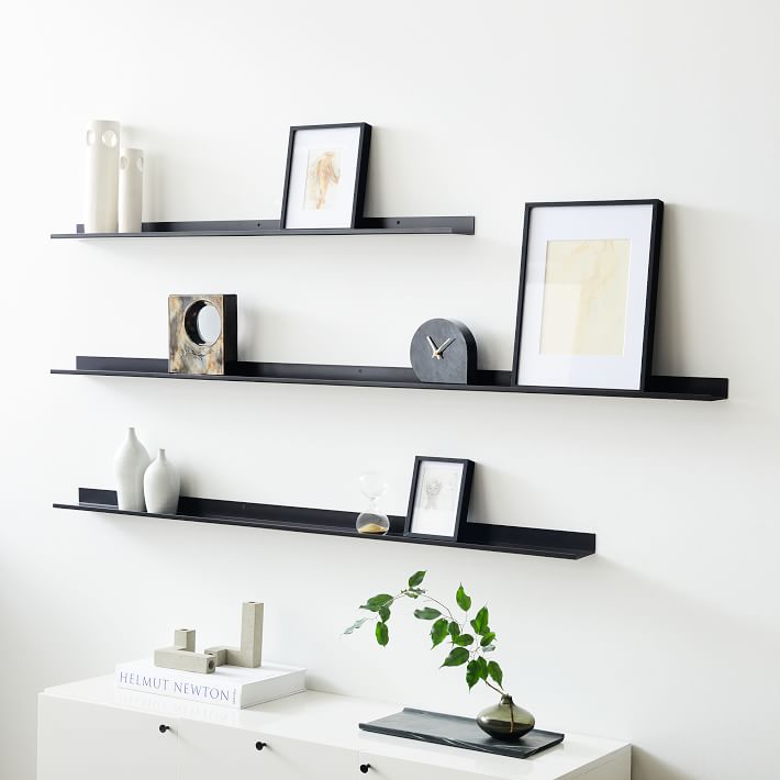 Small Black Shelf Floating Shelves Wall Decor Ledge and Hardware