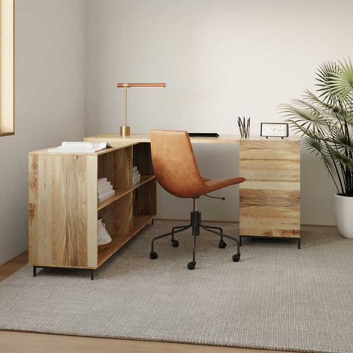 Industrial Modular Desk w/ File Cabinet &amp; Bookcase