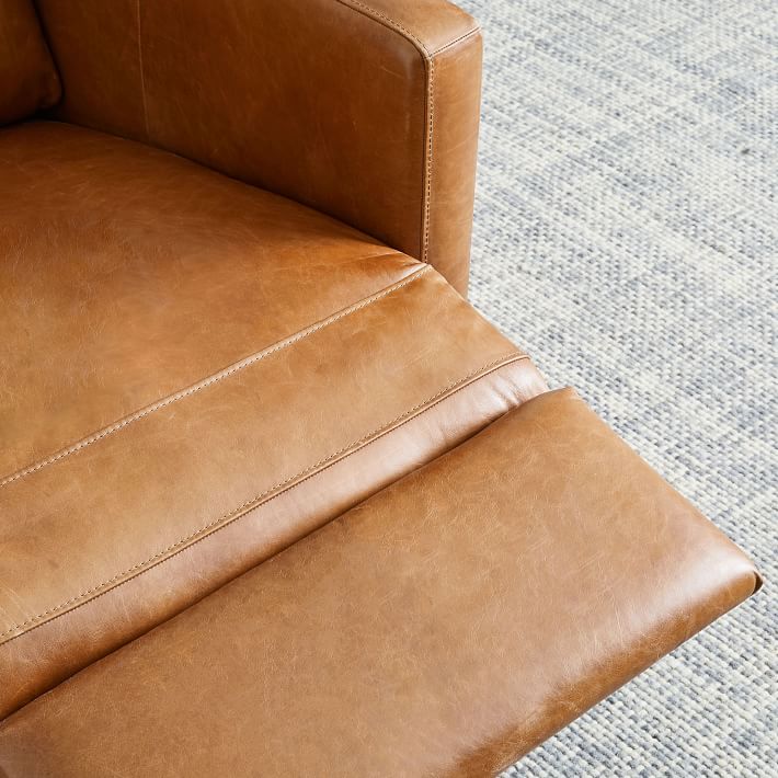 West elm leather online chair recliner